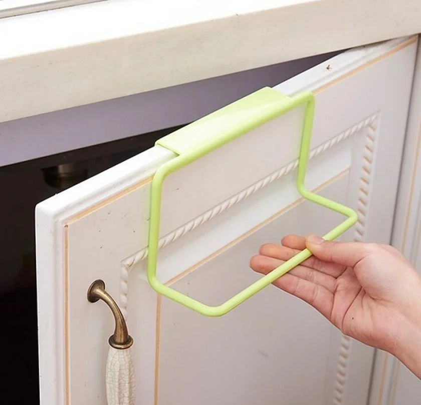 Hoomall вешалка для кухонного шкафа для ванной комнаты, вешалка для кухонного полотенца, вешалка для полотенец, органайзер, дверная стойка для ногтей - Цвет: green