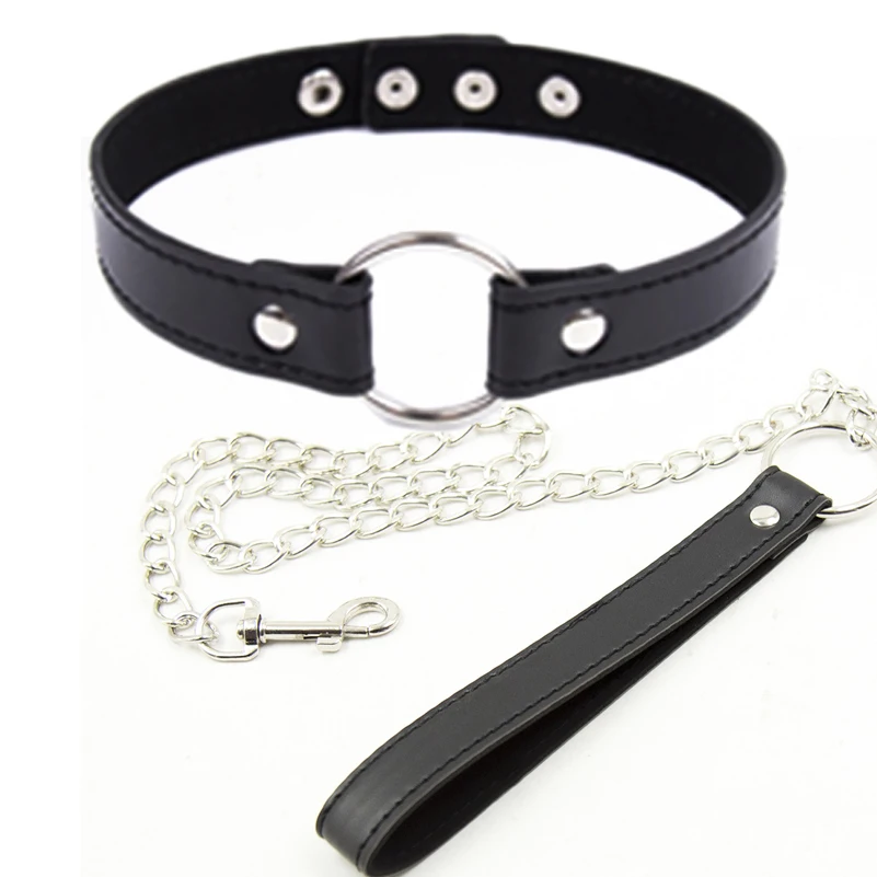 Candiway Bdsm Fetish Bondage Slave Sex Collar Leash Steel Chain Adult