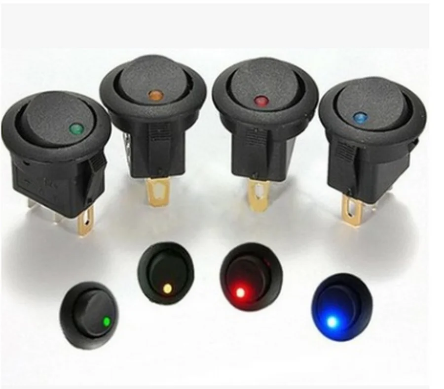 

by dhl or ems 500pcs 3 Pin Rocker ON/OFF Switch For Parking Reversing Reverse Sensor Illuminated Round hot