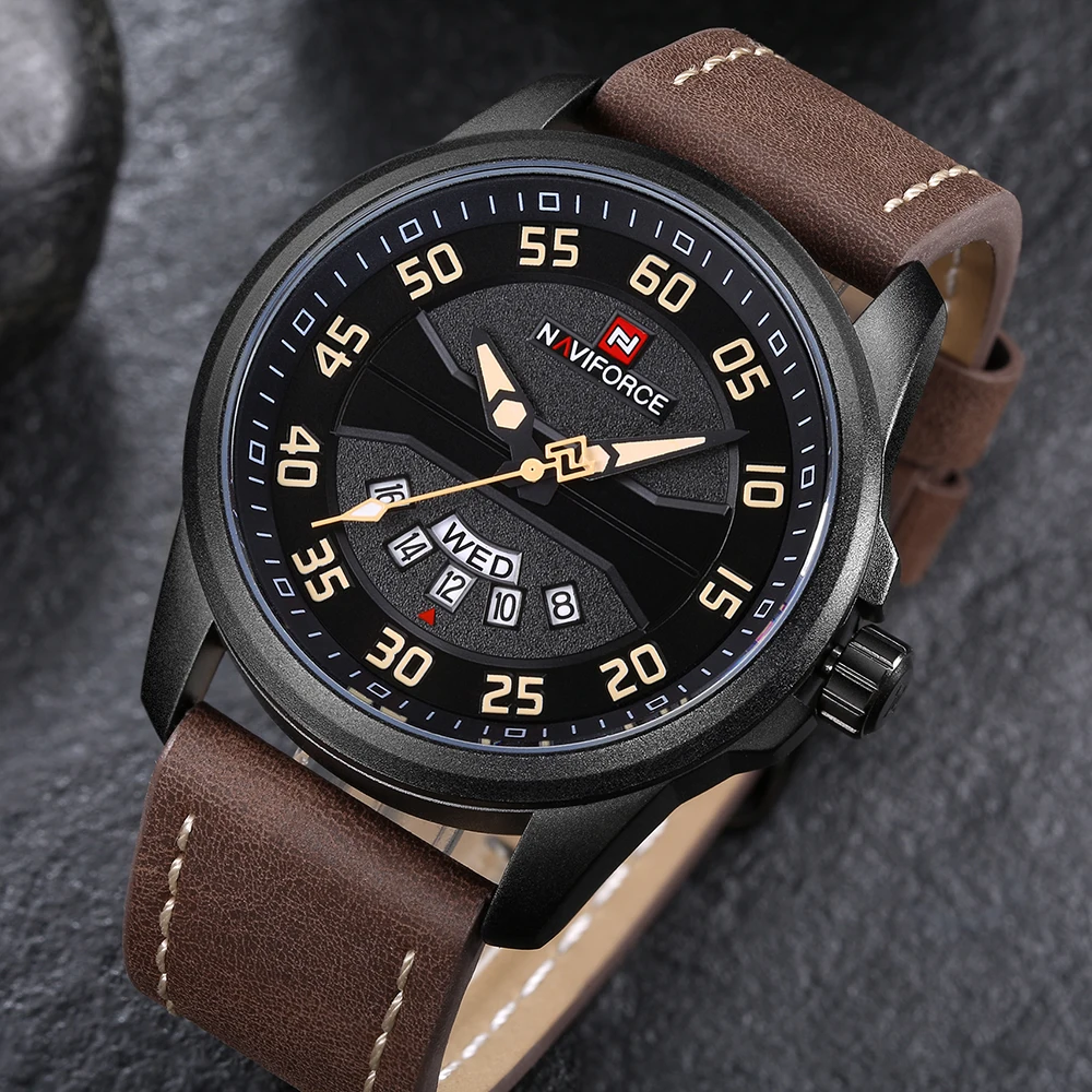 Preise NAVIFORCE Top Luxury Brand Men Casual Uhren männer Quarzuhr Mann Lederarmband Army Military Sportuhr Relogio Masculino