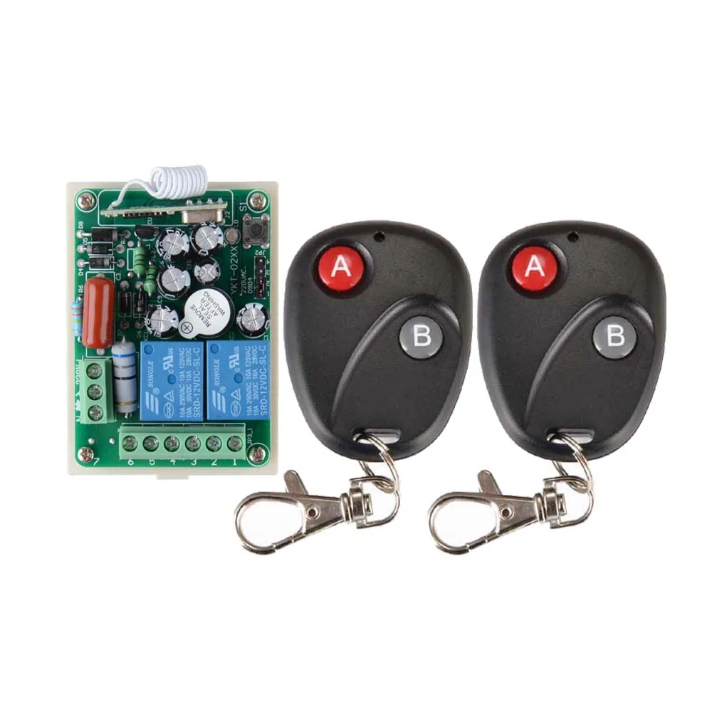

220V 2CH RF Wireless Remote Control Switch With learning code M4T4L4 adjustable 3Transmitter 1Receiver