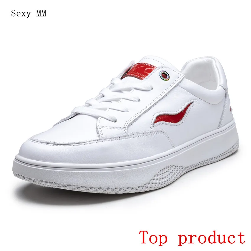 

Genuine Leather Flats Women Trainers Breathable Woman Casual Skate Walking Flat Platform Shoes