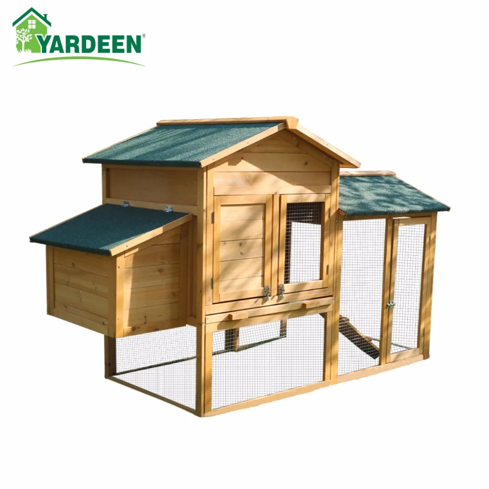 Yardeen-poulailler en bois  Cage de poule avec porte de Ventilation,  jardin extérieur, avec bac de nidification et Cage de course