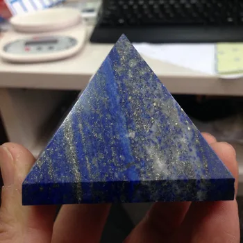 

TT0001---60*60*50mm Natural Lapis Lazuli Cristal de cuarzo Manualidades Blue Stone Crystal Pyramid Wedding Decoration 2019 Hot