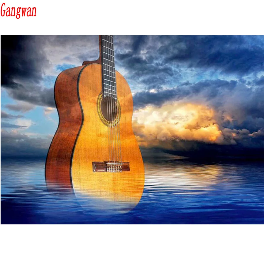 5D Mosaic DIY Diamond Painting Offshore guitar hobby Diamond Embroidery Rhinestone Cross Stitch Hand made home Decor Stickers