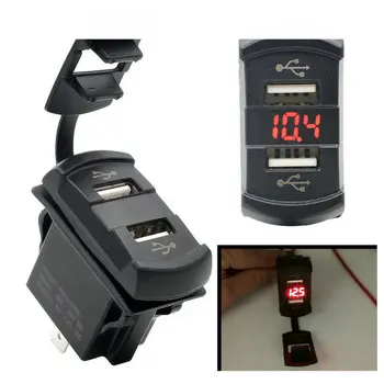

100Pcs/Lot Motorcycle 4.2A Cigarette Lighter USB Phone Power Socket Charger Waterproof Adapters & Sockets