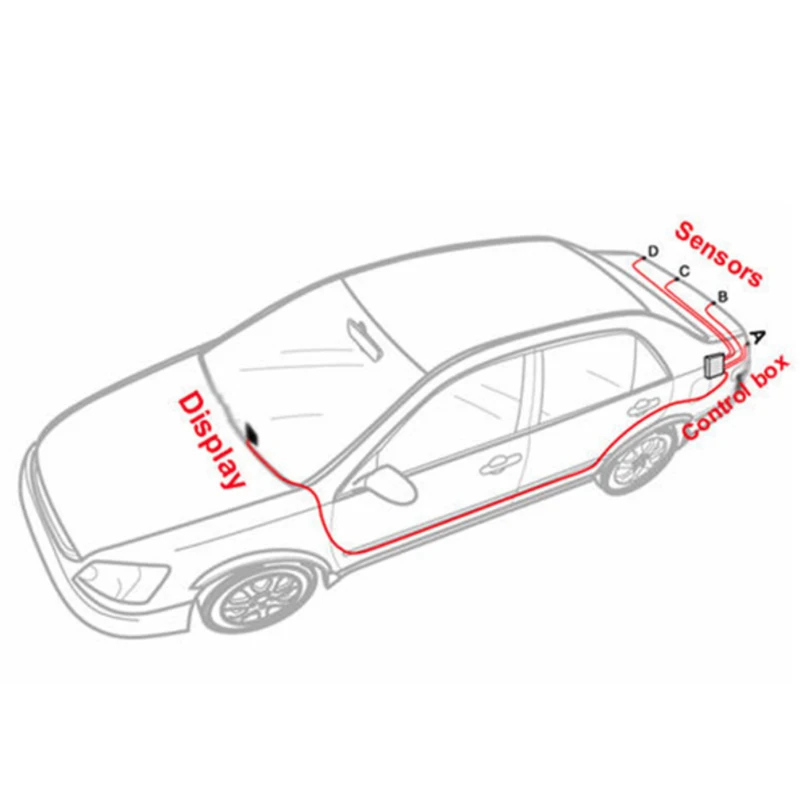 Автомобильный плоский парковочный датчик, автомобильный ЖК-дисплей, обратный радар с звуковой сигнализацией+ 4 шт. радиолокационные датчики, система детектора монитора