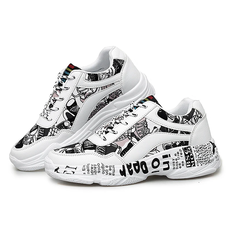 

2019 New summer fashion women's white sneakers casual shoes flat women vulcanized shoes breathable couple shoes size 35-44 M469
