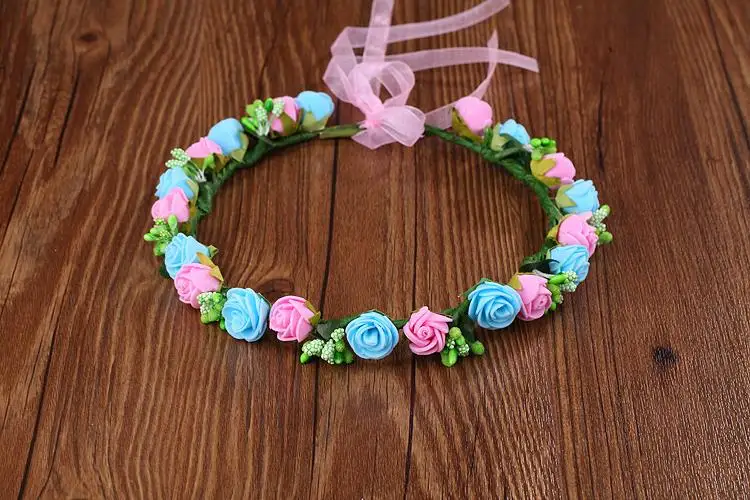High Quality  Wedding Bridal Girls Wreath Flower Floral Crown For women Head Rose Tiara Garland Mori Girl Series