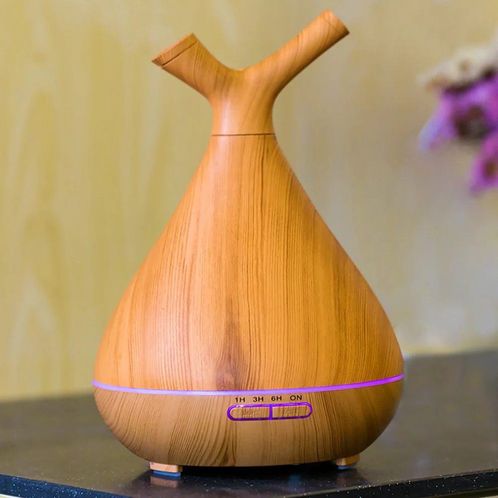 

Branch Style Fashion Desktop Double Outlet Aroma Oil Diffuser DC24V Ultrasonic Air Humidifier Essential Oil Diffuser Wooden Fog