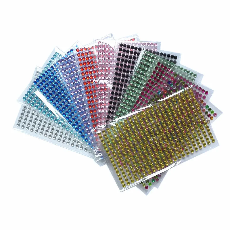 

10 pcs Car Sticker 352 Pcs /set 5mm 11 colors Acrylic Crystal Diamond Bling Rhinestone Self Adhesive Stickers Children's gifts