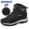 BONA-botas para hombre informales con cordones y punta redonda de felpa, botines de nieve, calzado de invierno, para mantener el calor, de moda ► Foto 1/6