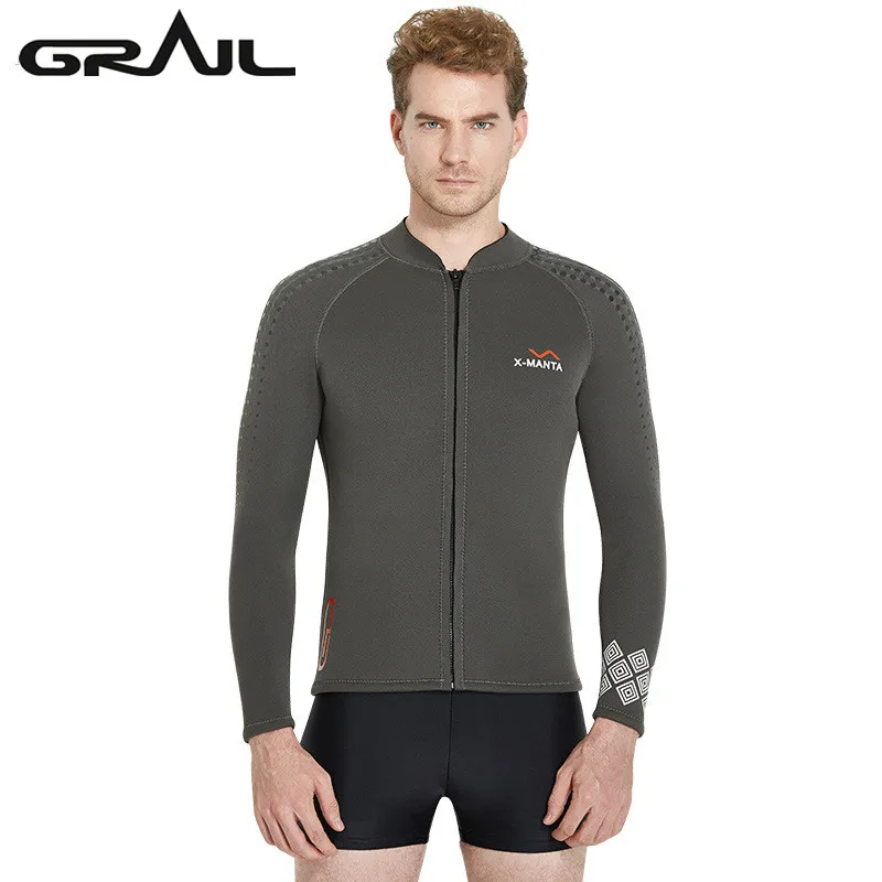 

GRAIL 3MM Neoprene Scuba Diving Suits Men Zipper Closure Surf Dive Wet Suits Nylon Long Sleeve Wetsuits WS-18423