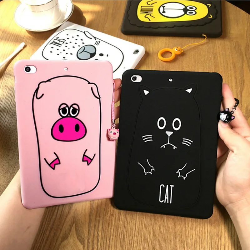 

3D Cute Case for ipad mini Cartoon Bear Pooh Stitch Mike Minnie Bear Soft Silicone Case Cover for Ipad mini 2 3 Screen film