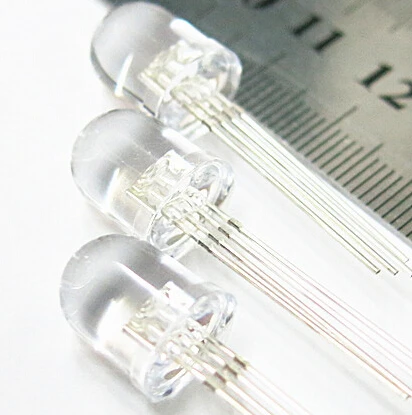10mm Water clear RGB Color LED Common Cathode Pack of 10