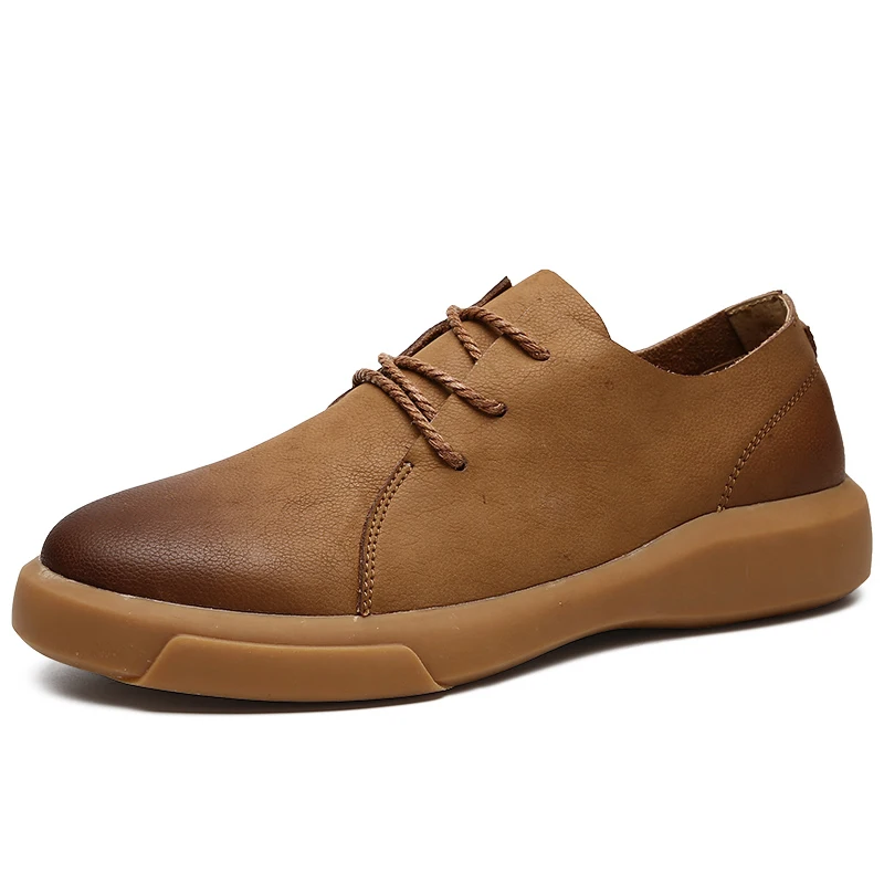 

Leather Casual Shoes Men Soft Leather Leisure Loafers for MAN Simple Design Lace-Up Men's Driving Shoes Drop Shipping