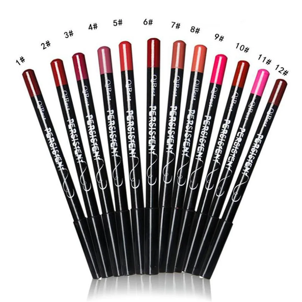 12pcs Lip Liner Professional Lipstick Lip Gloss Lip Liner Pencil Makeup