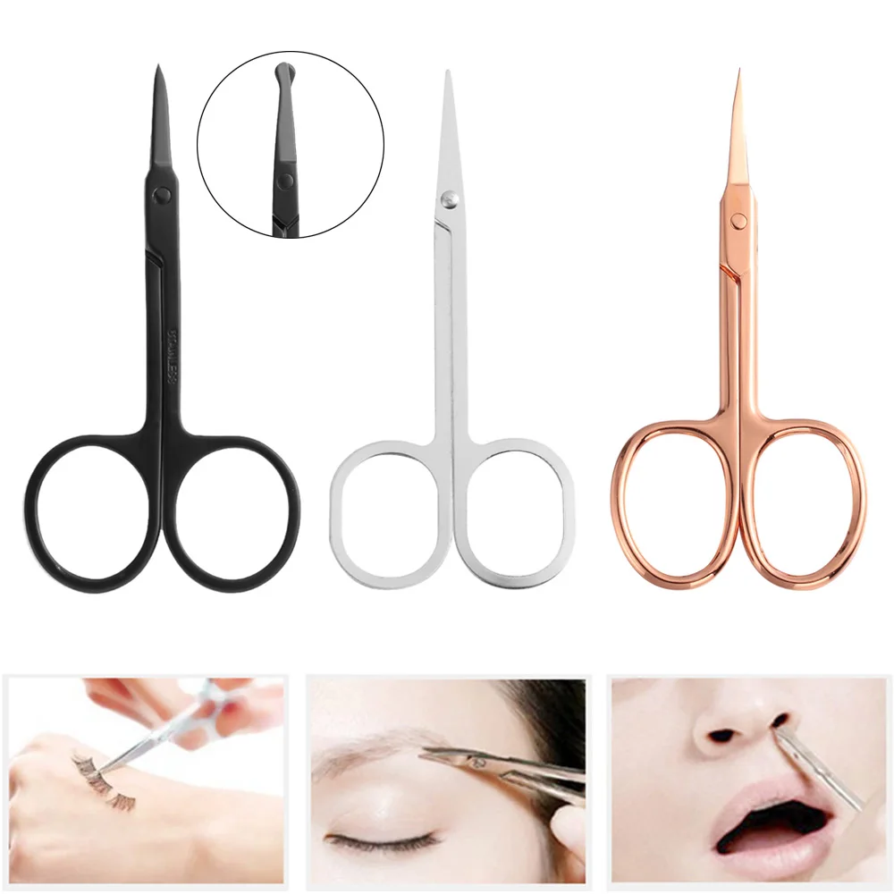 Eyebrow Scissor Stainless Steel Eyebrow Trimmer Eyebrow Eyelashes Nose Hair Scissor Manicure Scissors Cutter NailMakeup Tool