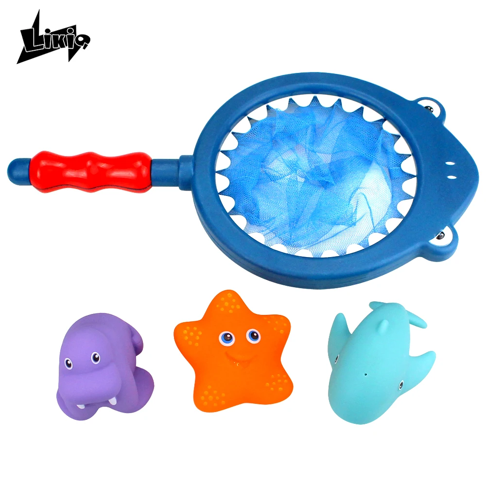Bath Toy with Fishing Net Floating Animals Water Toys Kids Pool