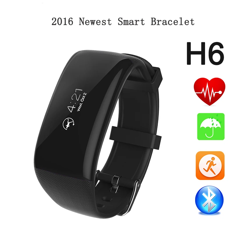 Betreasure Bluetooth H6 Smart Wristband Band Heart Rate Smartband Activity Tracker Fitness Smart Bracelet for IOS