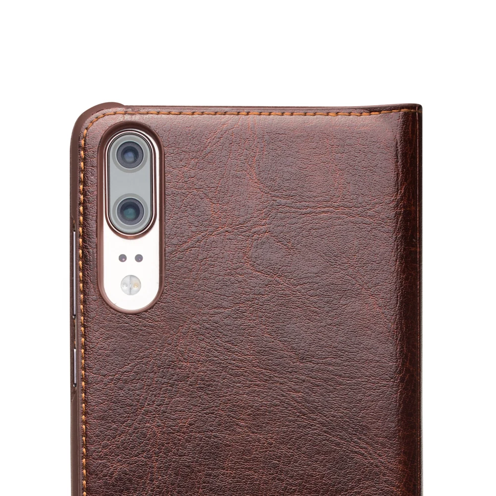 QIALINO Phone Case Cover for Huawei P20 Pro P20Pro Ultra Slim Vintage Genuine Leather Wallet Card Slots Bag Flip Folio Cases