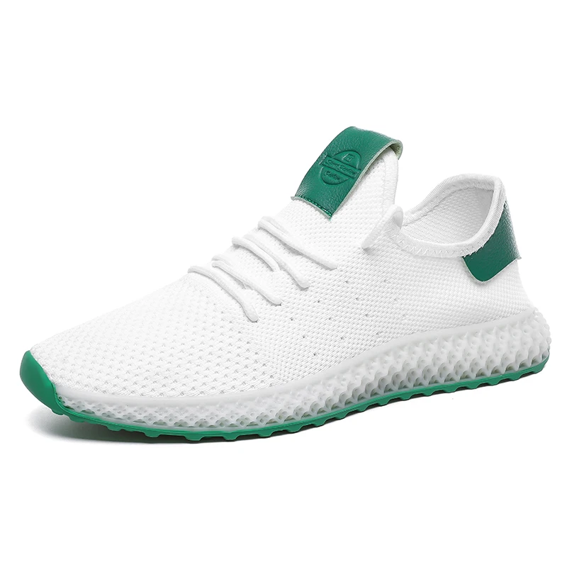 Новые летние белый зеленый Для мужчин кроссовки легкие Для мужчин кроссовки; на шнуровке; лёгкие сетчатая дышащая ходьба спортивной обуви мужской G89s