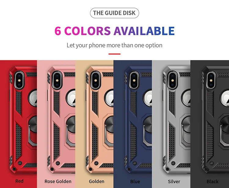 Rugged Armor Phone Case For iPhone X XR XS 11 12 13 Mini Pro Max 6 6S 7 8 Plus Finger Magnetic Ring Hard Holder Shockproof Cover mobile pouch for running