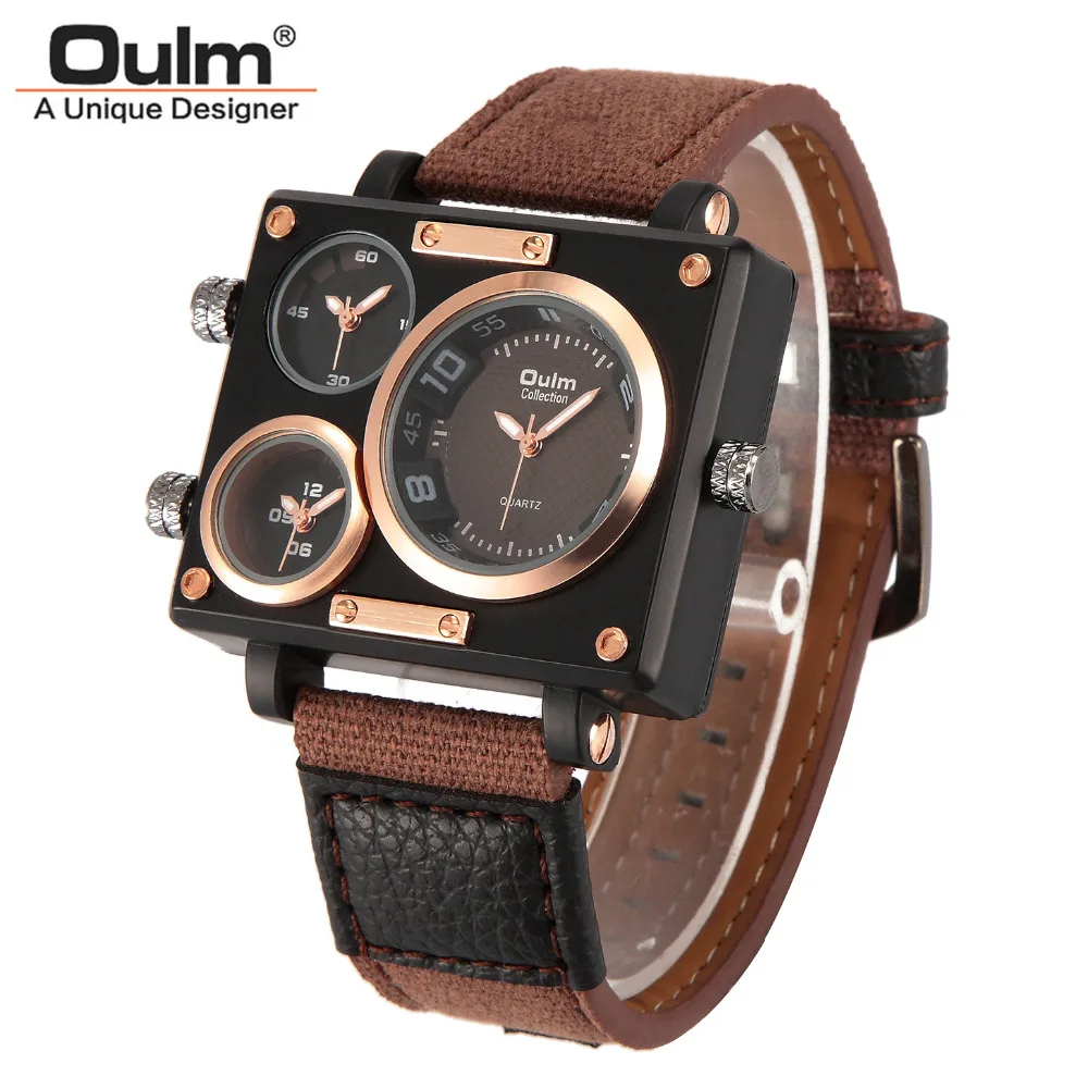 Prix pour Hommes Montres À Quartz Nouvelle Mode Sport Oulm Japon Double Mouvement Carré Cadran Boussole Fonction Militaire Cool Élégant Montre relojio Prix pour Hommes Montres À Quartz Nouvelle Mode Sport Oulm Japon Double Mouvement Carré Cadran Boussole Fonction Militaire Cool Élégant Montre relojio