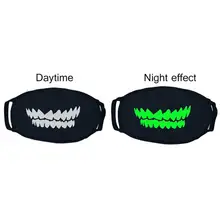 Креативная светящаяся маска унисекс, противопылевая маска для рта, светится в темноте, хлопковая маска для лица на Хэллоуин, вечерние, наряды