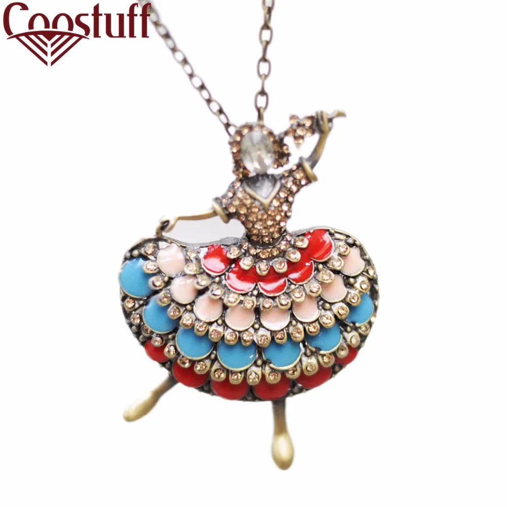 woman Necklace Dancing Girl statement necklaces & pendants long