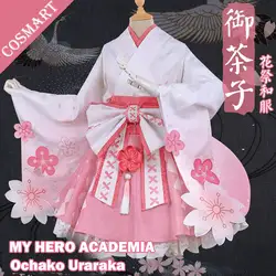 Аниме Boku no MY HERO Academy Uraraka Ochaco косплей костюм цветок нарядное кимоно Униформа полный комплект Новинка 2018 Бесплатная sh