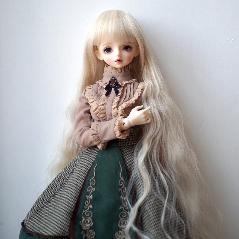 Парик для куклы Bjd SD высокотемпературный шелк Золотая бахрома длинные вьющиеся