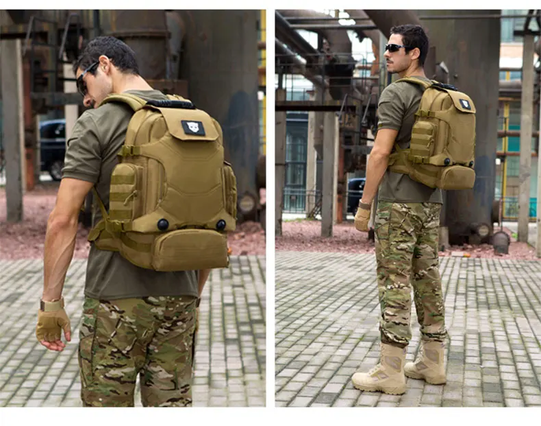 40L 2 комплекта дорожные сумки тактический рюкзак мешок Кемпинг военные рюкзаки Пеший Туризм Для мужчин открытый спортивный рюкзак + поясная