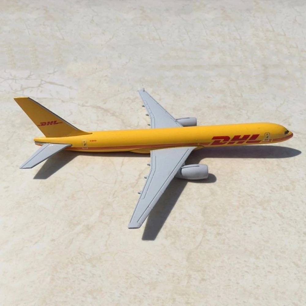 1:400 детские игрушки Боинг 757 200 B757 экспресс доставка DHL самолёт 1/400 желтый литые