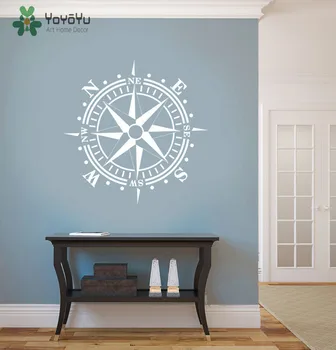 

Compass Wall Decal Graphic Art Removable Vinyl Decal Nautical Beach Bedroom Living Room Decoration Wall Sticker Big Size NY-436