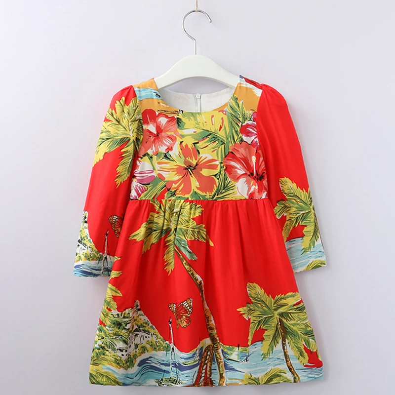 Меларио/платье в европейском и американском стиле г. Летние детские вечерние платья с короткими рукавами и цветочным рисунком дизайнерская От 4 до 14 лет одежда для малышей