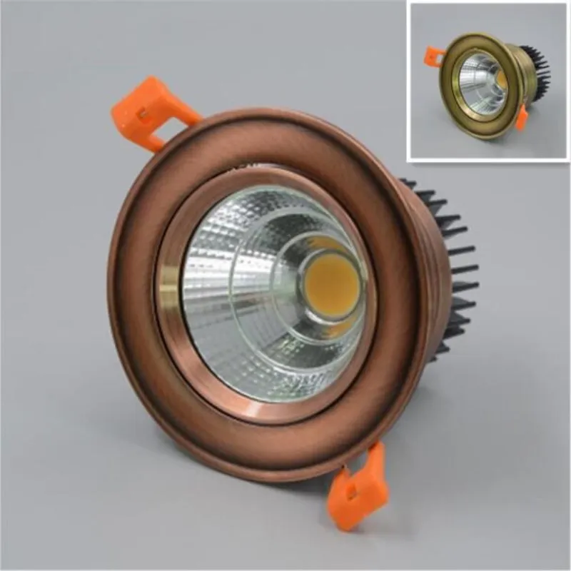 

European style Bronze Red Copper Dimmble COB 7W 10W 15W 20W LED recessed Downlight White/Nature White/Warm White Ceiling Lamp
