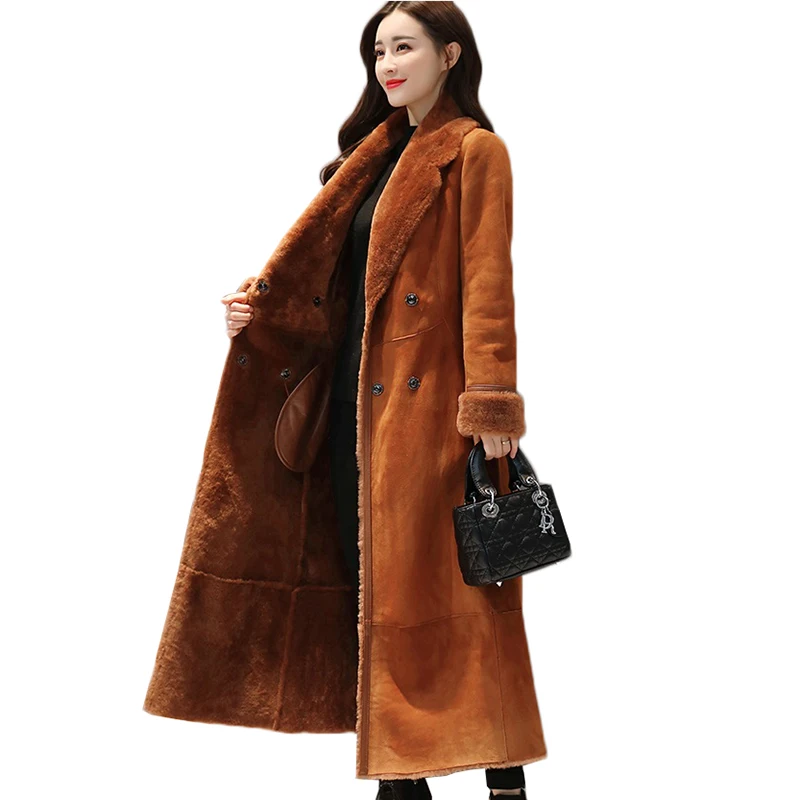 

Fashion Winter Coat Women Suede Jacket New Plus Velvet thick Warm Cotton Clothing Long Outerwear Plus Size Women Basic Coat 3XL