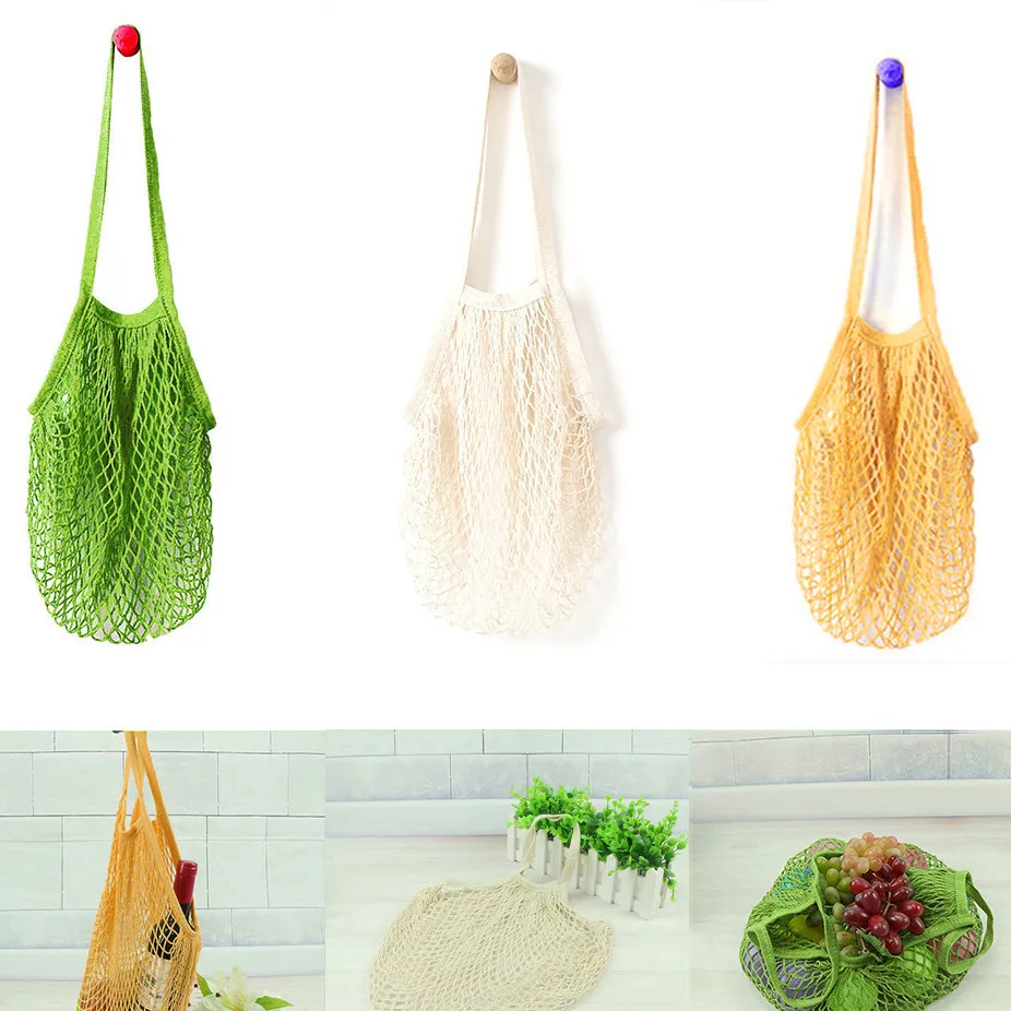 

2019 New Mesh Net Turtle Bag String Shopping Bag Reusable Fruit Storage Handbag Totes Women Shopping Mesh Bag Shopper Bag