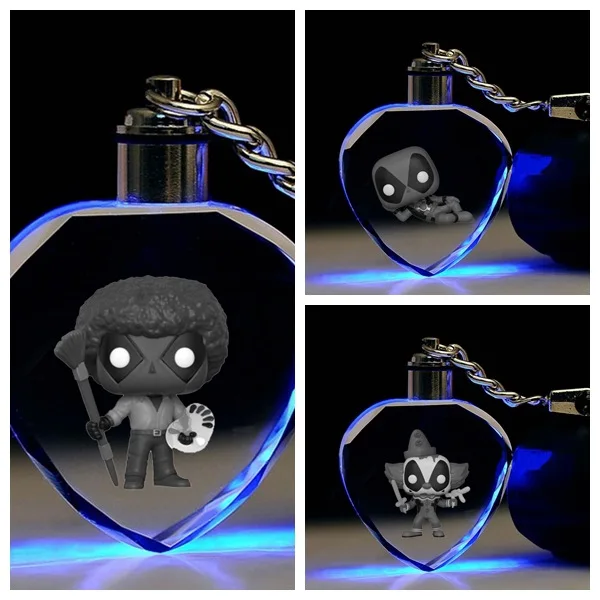 

2019 Hot Colorful LED Keychain I Love You Heart-Shaped K9 Crystal Glowing Rose Car Key Chain for Bag Pendant Christmas Gift