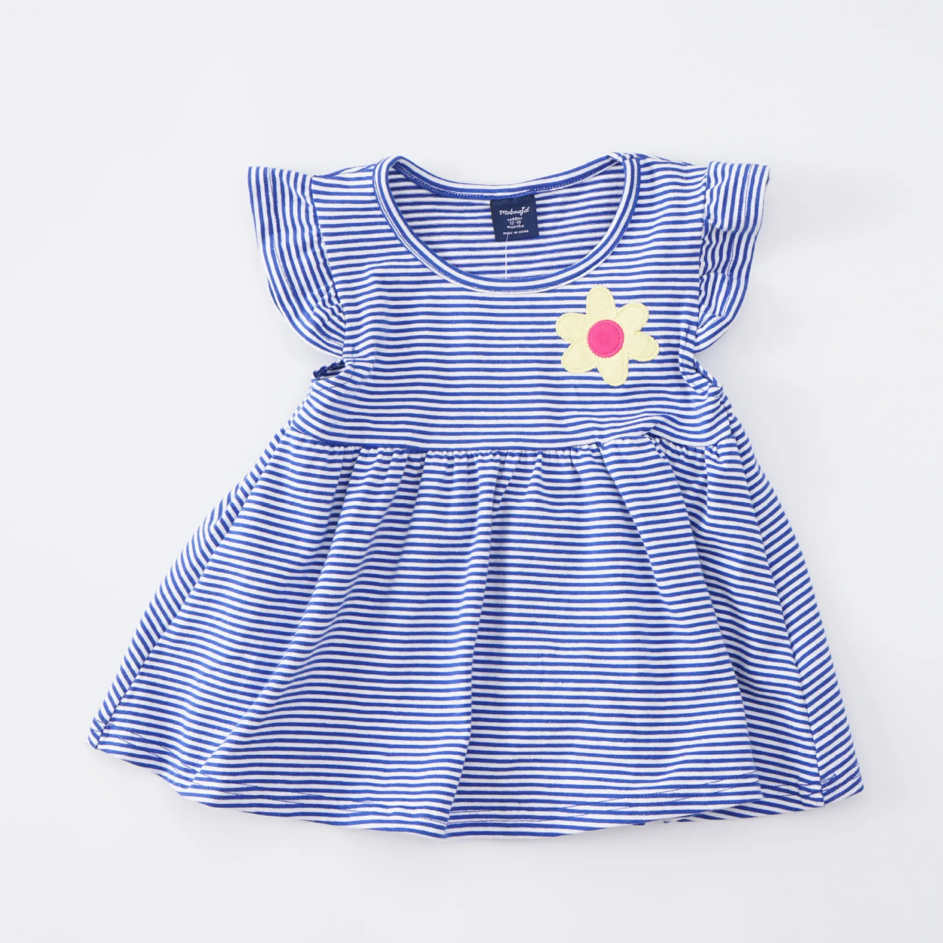 Платье с цветочным рисунком для девочек платье в полоску для малышей хлопковое платье для маленьких девочек костюм для девочек от 1 до 4 лет - Цвет: 8