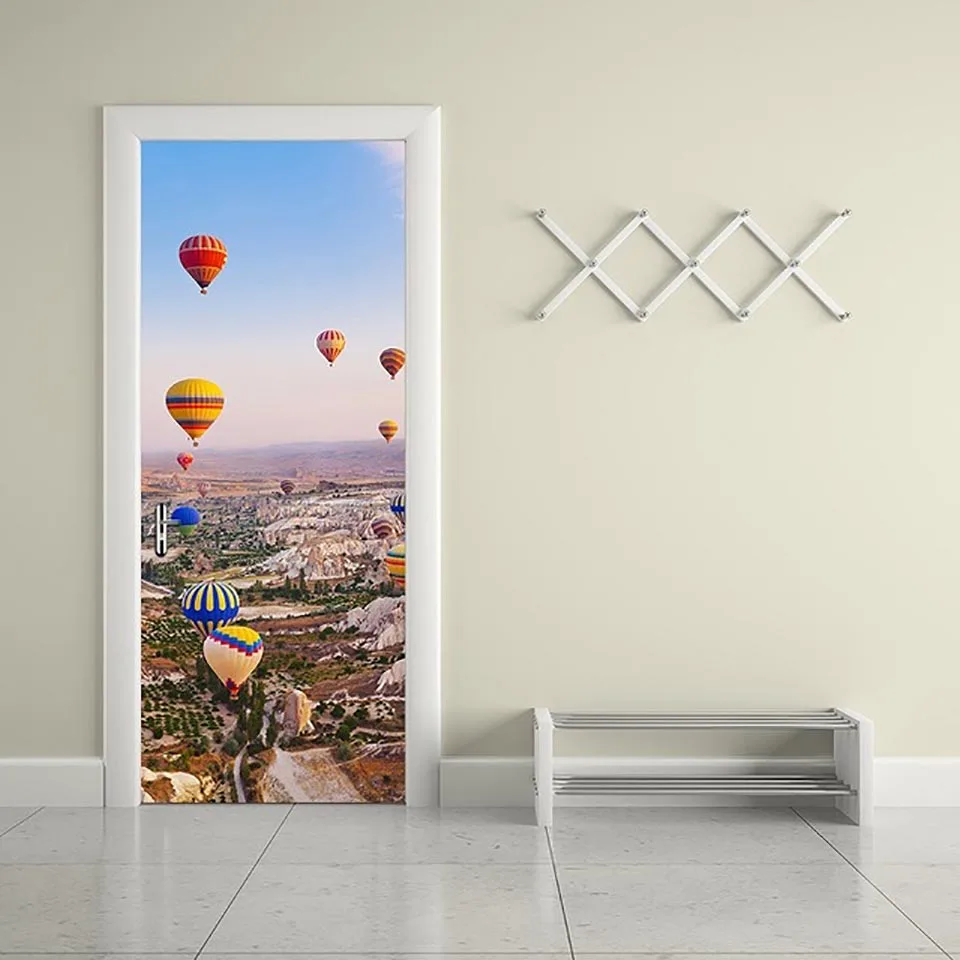 

Self Adhesive Waterproof 3D Door Stickers Scenery Sunset Home Decoration Renew PVC Mural Paper Prints Art Pictures For Bedroom