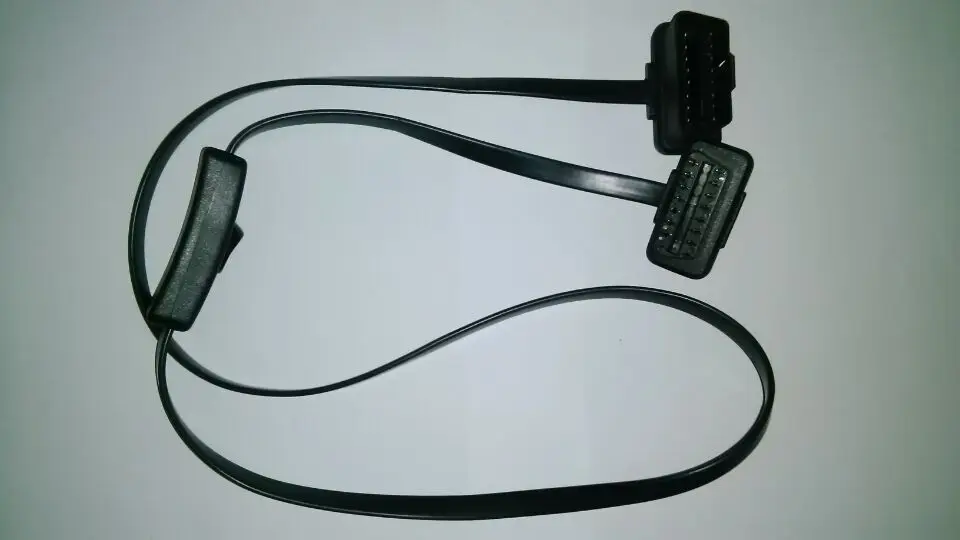

Factory 25% Off 1m Flat Thin As Noodle GPS Cable  OBD OBDII OBD2 Extension Cable With Switch ELM327 Connector L Type Adapter