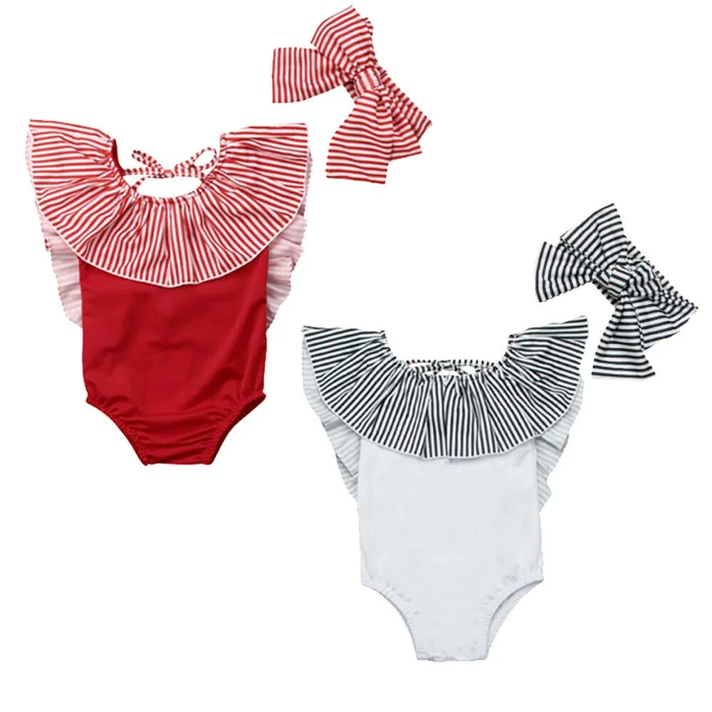 

Summer Girls Children Swimwear Striped Siamese Swimsuit Bikini Beach Clothing Striped Bikini Swimwear Swimsuit Bathing Beach