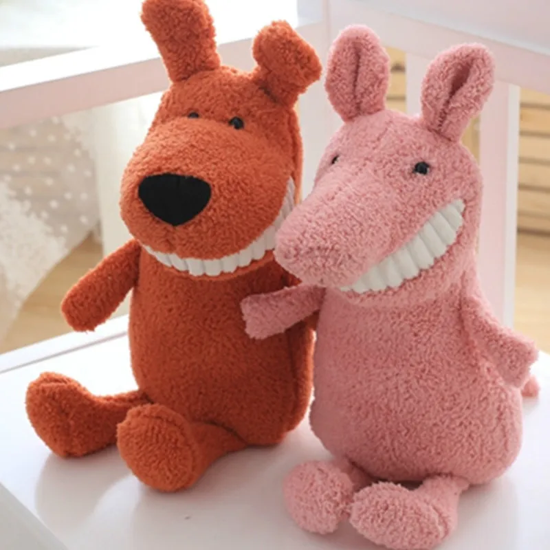 

30CM New Plush Toy Custom Smile Big Teeth Animals Doll Stuffed Dolls Cute For Children Kids Halloween Chrismas Birthday Gifts