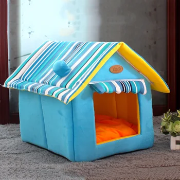 

Pet Dogs Beds Fashion Striped Removable Cover Mat Dog Houses Dog Beds For Small Medium Dogs House Pet Beds for Cats Pet Products