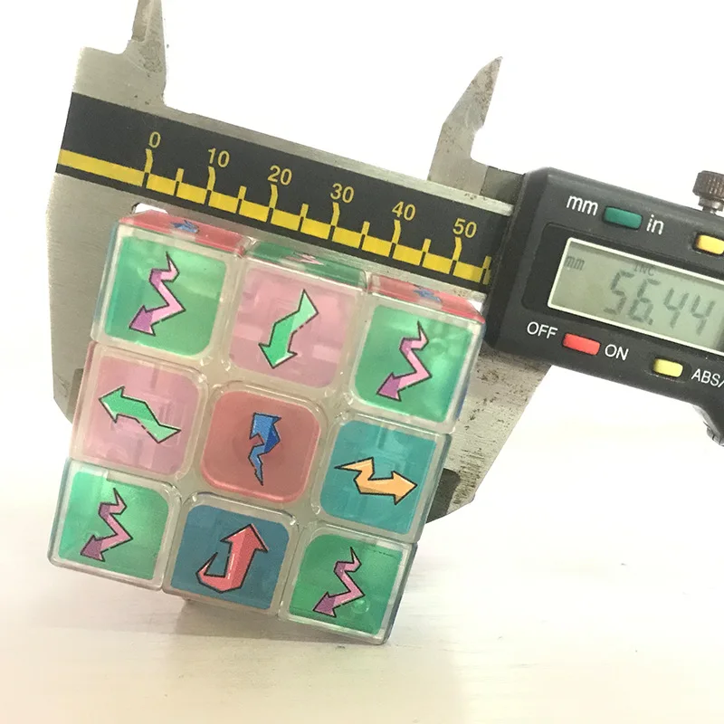 Прозрачный магический куб 3x3x3 стрелка печати 5,6 см головоломка на Скорость Куб обучающий игрушки для детей подарок