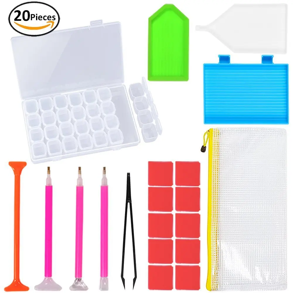 

20 Pieces Diamond Painting Tools Set 5D DIY Diamond Cross Stitch Kits for Adults or Kids