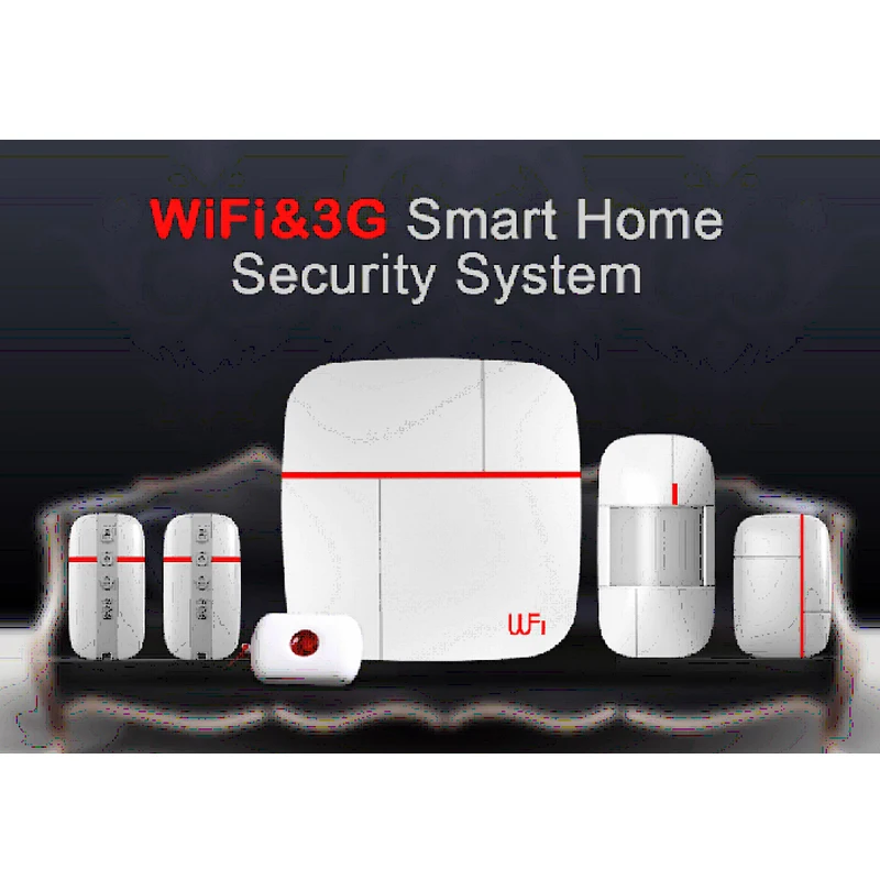 Ver A Vcare WIFI and 3G WCDMA Data Stream Smart Home Alarm System with PIR Motion Door Window Sensor Medical Emergency Button