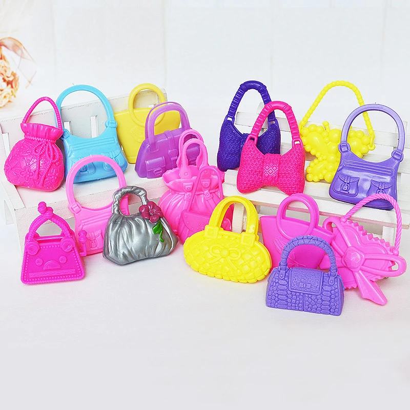 10 pcs Cute Mini Bags Handbag for Barbies Dolls Accessories Parts Mix
